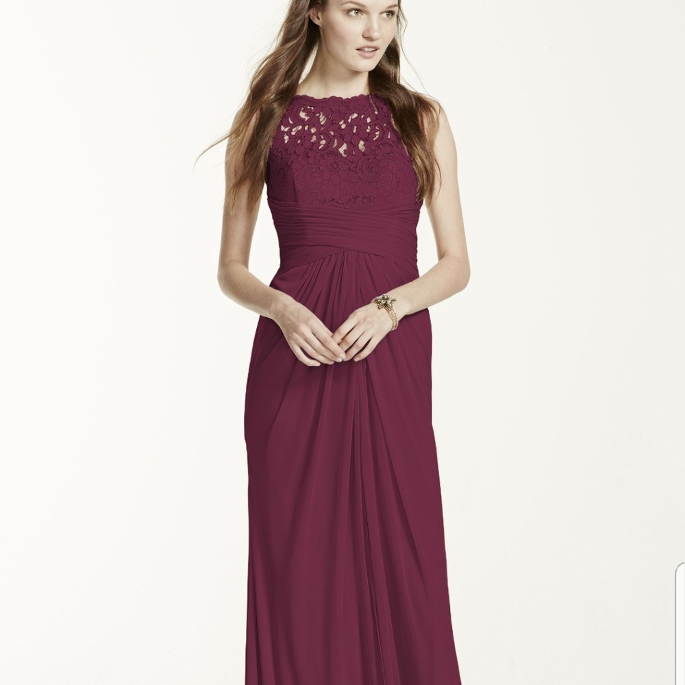 Davids Bridal Wine Bridesmaids Dress